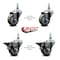 Service Caster 3 Inch Gray Polyurethane 10 MM Threaded Stem Caster Set 2 Brakes SCC SCC-TS20S314-PPUB-M1015-2-PLB-2 - alternate 4